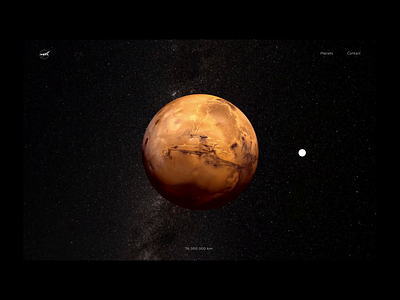 Nasa solar system experience after affects animation clean design earth interaction landing page mars minimal nasa scroll space transition ui ux web webdesign