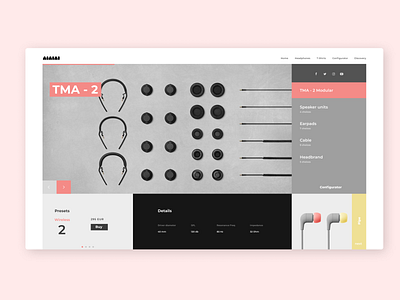 Aiaiai landing page clean design headphone interaction landing page minimal ui ux web webdesign