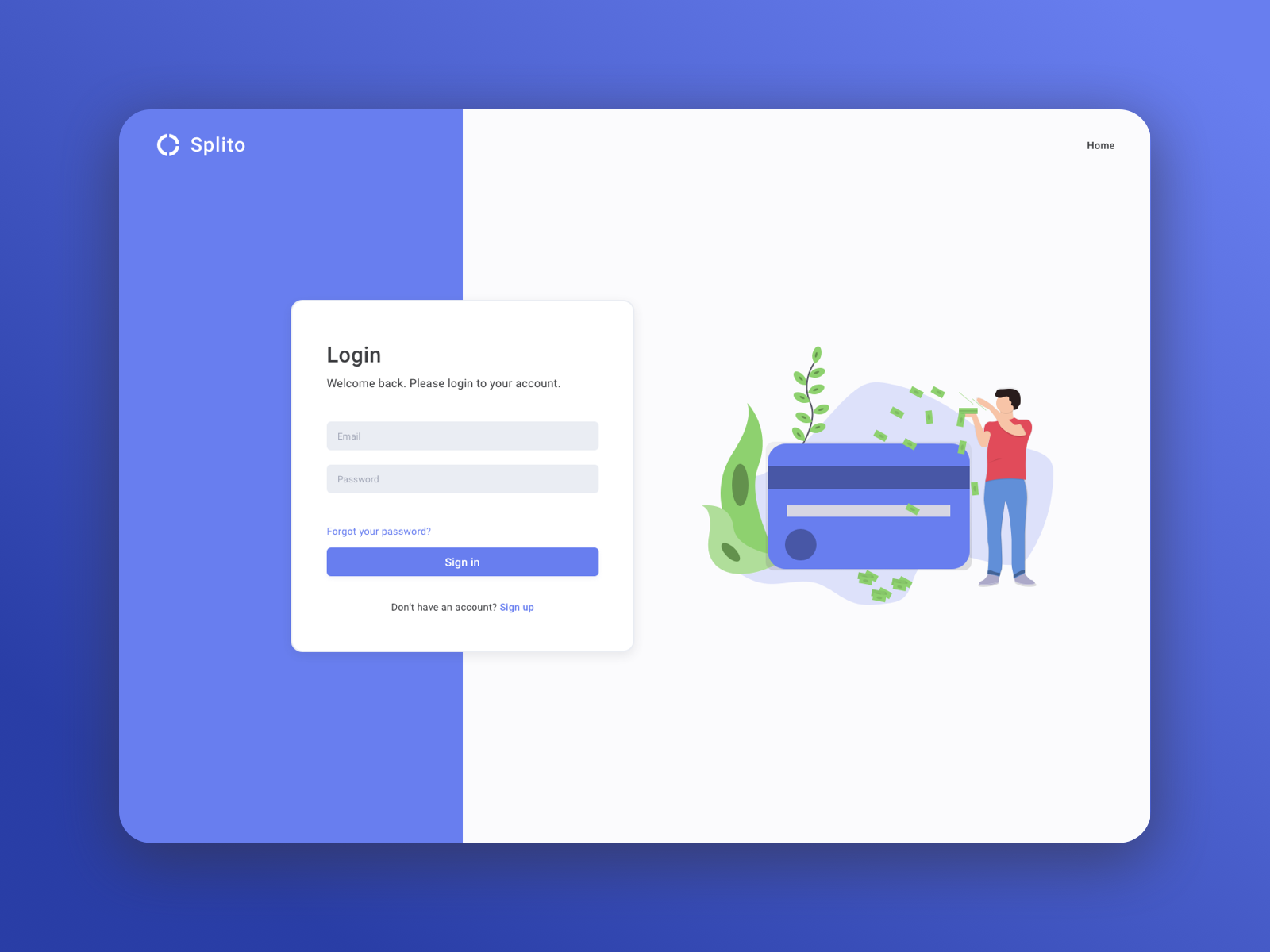 Login Form | Splito by Quentin Nolan on Dribbble