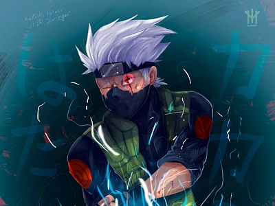 Kakashi Hatake adobe anime animeart artwork character digitalart digitalartwork digitaldrawing digitalillustration drawing fanart illustration kakashi naruto narutoshippuden photoshop