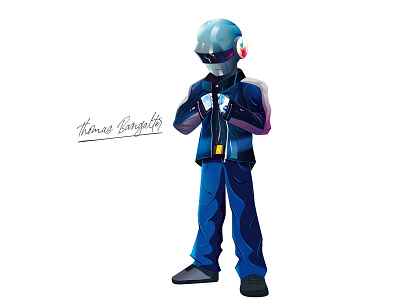 Thomas Bangalter adobe animation art artist artwork character daftpunk design digitalart digitalartwork digitaldrawing digitalillustration drawing fanart illustration music