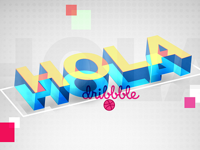 Hola dribble 3d 3dtype dribble hi letters type typography