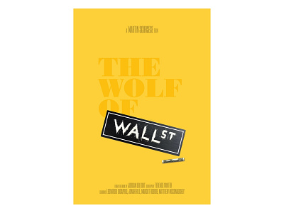 The Wolf Of Wallstreet Poster black cocaine dollar jordanbelfort leodicaprio lettering movie poster sign wallstreet wolf yellow