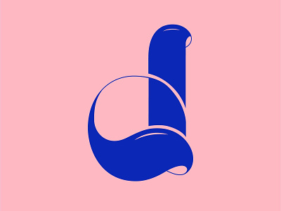 D 36daysoftype 36daysoftype d blue customlettering design letter letterdesign pink vector
