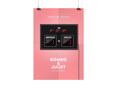 Romeo & Juliet design game graphicdesign illustration match pink play poster posterdesign romeo and juliet timeboard william shakespeare