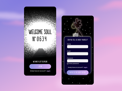 Sign up | Daily UI #001 app mobile pixar sign up soul ui ux