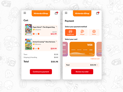 Checkout | Daily UI #002 daily ui design mobile nintendo ui ux