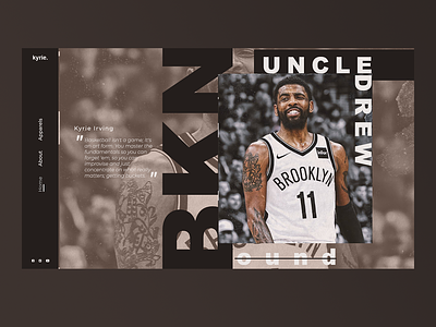 Kyrie Irving Brooklyn Bound adobe xd basketball design kyrie nba ui web design
