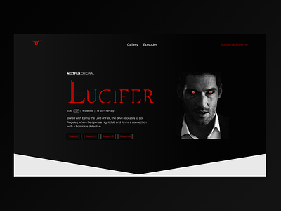 Lucifer Morningstar adobe xd design landing page design lucifer netflix ui web design