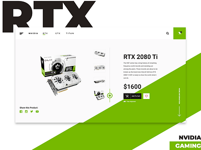 Nvidia Gaming adobe xd design ecommerce design gaming nvidia product page ui web design