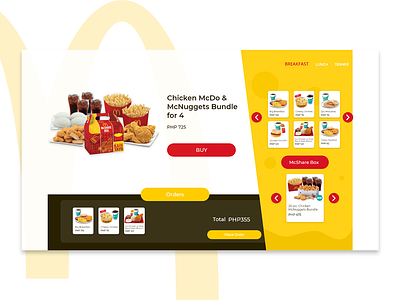 Mcdo Redesign adobe xd design fastfood food mcdonalds ui web design