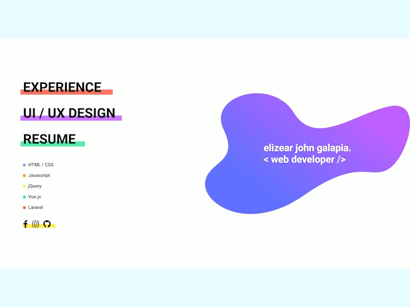 Personal Portfolio adobe xd colors design minimal resume ui web web design