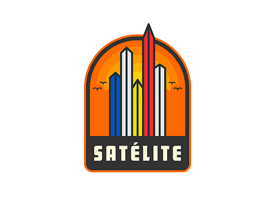 Ciudad Satélite Badge architecture badge design illustration méxico satélite vector