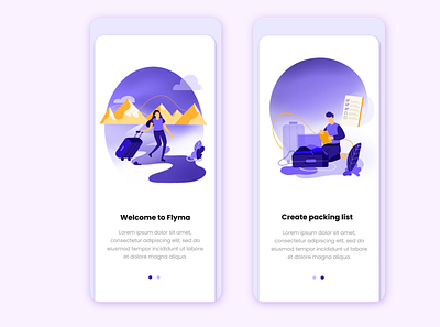 Travel App app app design art design illustration illustrator minimal onboarding screen ui ux