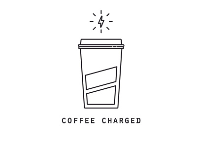 Charging battery caffeine charge coffee energy fuel logo