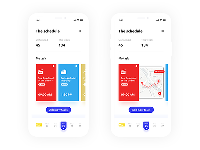 The schedule interface