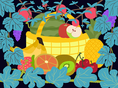 Fruits Basket animation design illustration typography ui