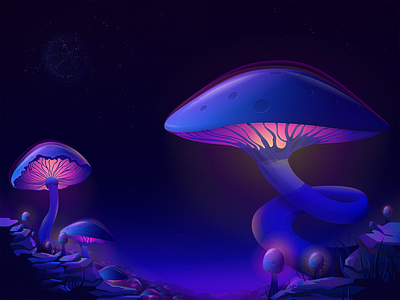 Mushroom Planet design first shot flat hello hello dribbble illustration mushrooms vector