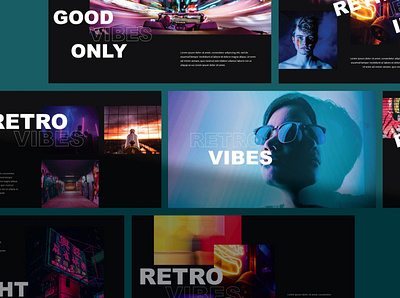 Vibes - Keynote Template advertising annual clean color design keynote keynote presentation keynote template light neon ppt template presentation presentation design presentation layout presentation template presentations project template typography urban