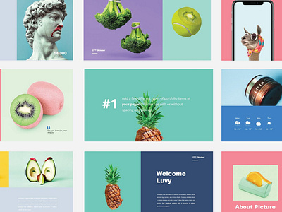 Luvy - Keynote Template agency art artist business clean colorful creative design elegant keynote minimal powerpoint modern pastel pop art portfolio powerpoint presentation project studio template