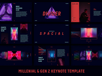 Millenial & Gen Z Keynote Template agency business clean concept creative development keynote keynote design keynote presentation keynote template keynote templates minimal modern presentation template template design templates web design web development website