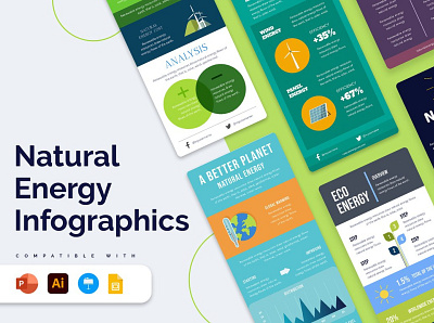 Natural Energy Infographic Templates art business clean creative illustrator infographic infographic template infographic templates keynote minimal modern natural natural energy powerpoint presentation simple template templates vertical website