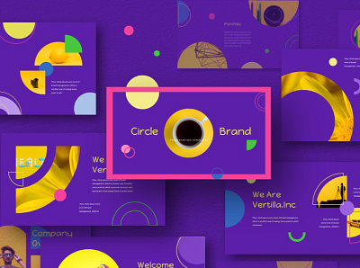 Circle Brand Powerpoint Template agency brand branding color colorful concept corporate development minimal powerpoint powerpoint design powerpoint template powerpoint templates presentation purple simple template web design web development website