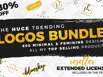 Trending Logos Bundle branding bundle feminine feminine logos gold huge logo logos logos bundle modern trending trending logos bundle