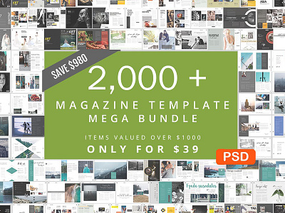 2000+ Magazine Bundle - 97% Off bundle catalogue lookbook magazine magazine bundle magazine template magazine template bundle magazines photoshop magazine photoshop magazine bundle portfolio template