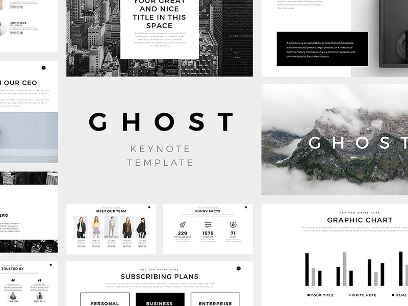 ghost minimal keynote template by templates dribbble dribbble