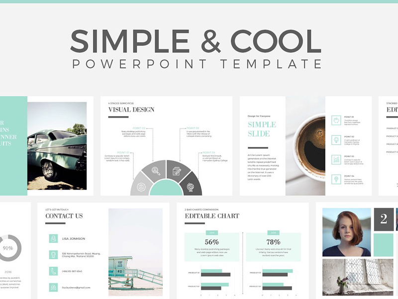 Simple Cool PowerPoint  Template by Templates  on Dribbble