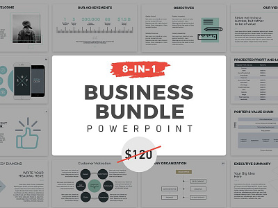 8-in-1 PowerPoint Bundle brand bundle business business bundle powerpoint clean corporate creative easy minimal powerpoint bundle professional theme