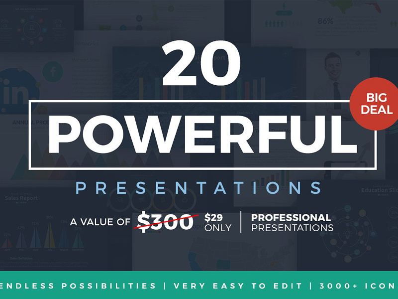 20 powerful presentations bundle by templates dribbble
