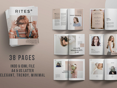 RITES MAGAZINE - FREE Download brochure clean creative magazine elegant fashion lifestyle magazine minimal minimal magazine presentation rites magazine trendy