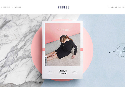 Phoebe Magazine adobe branding clean editorial fashion feminine indesign lifestyle magazine marble studio template