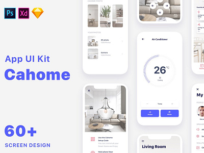 Cahome - Smart Home UI Kit app app ui kit download home ios iot mobile psd screen design sketch smart home xd