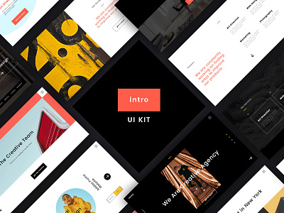 Intro UI Kit agency creative fashion intro ui kit minimal modern photoshop portfolio psd sketch ui kit unique