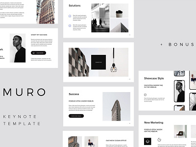 MURO - Keynote Template + Big Bonus clean keynote template magazine minimal minimalism modern portfolio presentation simple stylish template trend