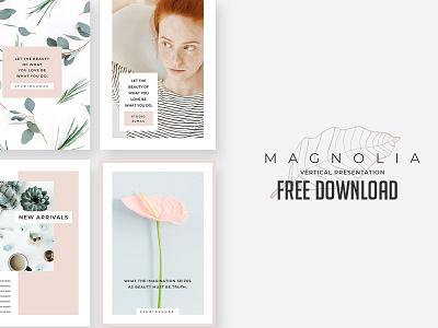 FREE DOWNLOAD - Magnolia Vertical PowerPoint branding business clean creative design elegant free free download keynote magazine minimal modern portfolio powerpoint powerpoint template presentation professional simple template templates