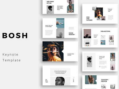 BOSH - Keynote Template branding business clean creative design fashion feminine keynote keynote presentation keynote template keynote templates minimal minimalism modern presentation professional simple stylish template templates