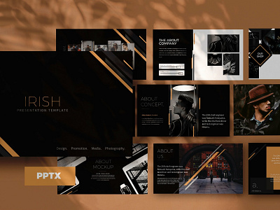 IRISH BROWN - Powerpoint brown business clean corporate creative design elegant irish brown lookbook minimal modern multipurpose multipurpose template powerpoint powerpoint template presentation professional simple template templates