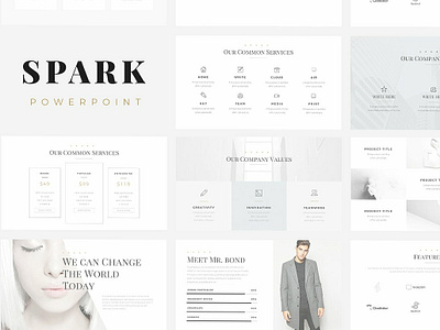 Spark Minimal PowerPoint Template clean creative elegant fashion light minimal minimal powerpoint template minimal template minimalistic modern pitch deck powerpoint powerpoint template presentation spark spark powerpoint spark template template theme white