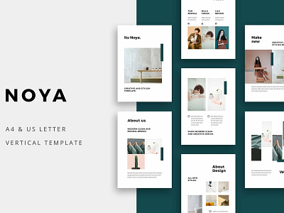 NOYA - Vertical Keynote Template blog business chic clean creative ecommerce fashion feminine keynote template minimal modern professional simple slides slideshow style us letter vertical vertical keynote template vertical template