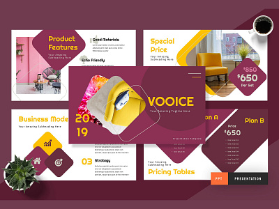 Vooice - Furniture Powerpoint agency business clean company corporate furnite furniture powerpoint identity modern powerpoint powerpoint presenation powerpoint template presentation template