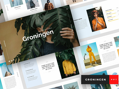 Groningen - PowerPoint Template agency botanical business clean corporate creative greenery minimal modern photography pitch deck plants powerpoint powerpoint template powerpoint templates startup template templates traveling tropical