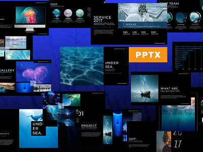 UNDER SEA - Powerpoint Template blue chart corporate creative flat infographic modern multipurpose powerpoint template presentation template professional project showcase social media template template design under sea under sea powerpoint under sea presentation under sea template