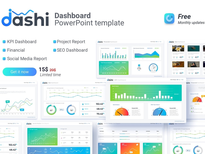 Dashi Dashboard Powerpoint Template ~ Powerpoint Templates