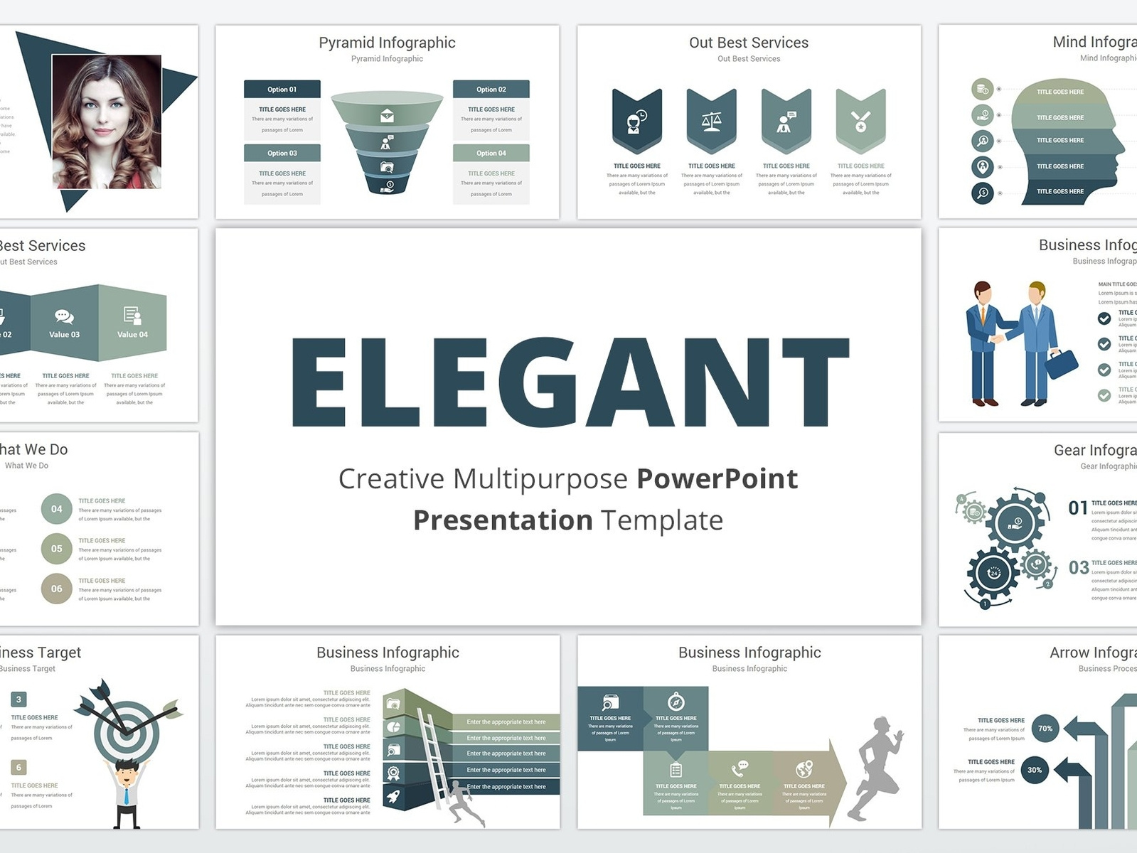 Elegant PowerPoint Template  by Templates  on Dribbble