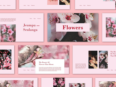 Flower - Google Slide advertisement agency business corporate flower flower google slide flower template flowers google slide google slide presentation google slides google slides template marketing modern pink presentation seo simple start up statistics