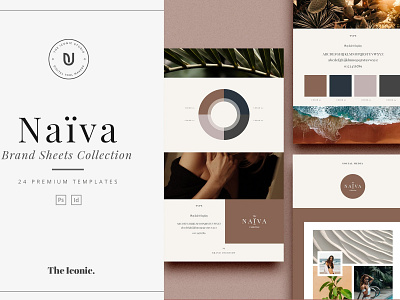 Naiva - Brand Sheets Collection brand brand guide brand guidelines brand logo brand mockup brand presentation brand sheets brand sheets collections brand style brand style guide branding clean feminine lifestyle logo logo presentation minimal naiva studio studio template